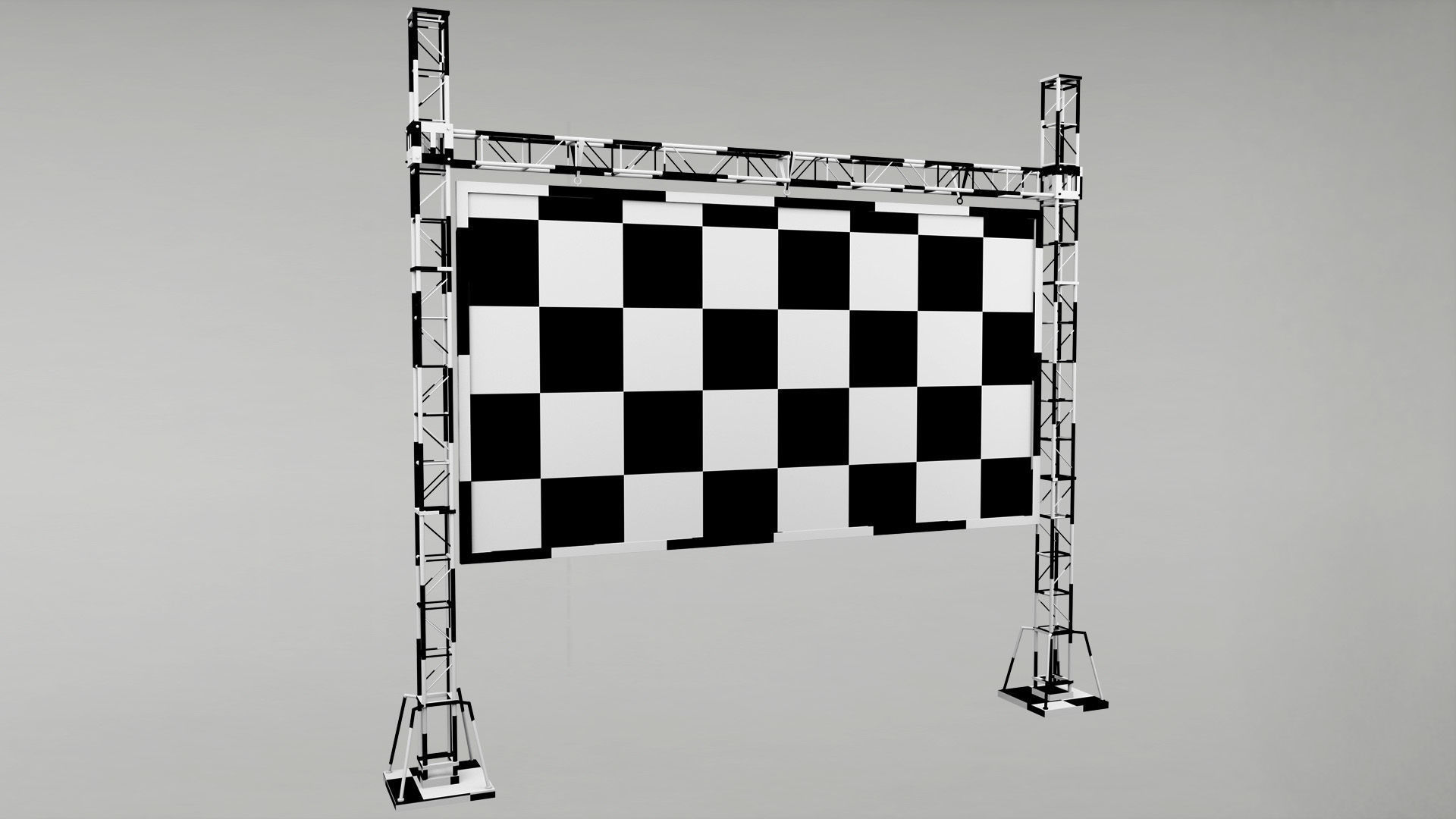 Led screen display Low-poly 3D model_11