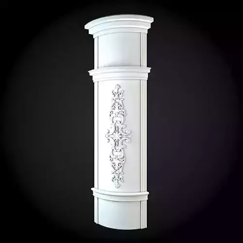 Wall column with ornate design