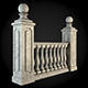 Baluster stone railing 3D model_1