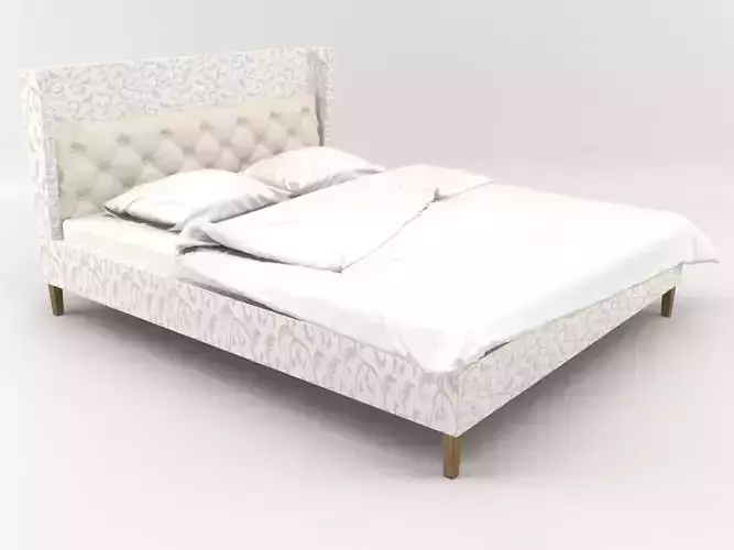 Bedstand bed with upholstered headboard and footboard