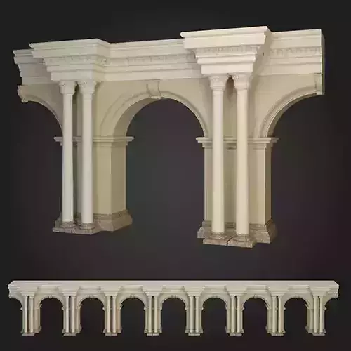 Arcade arches and columns - arches and columns - arches and c... 3D model