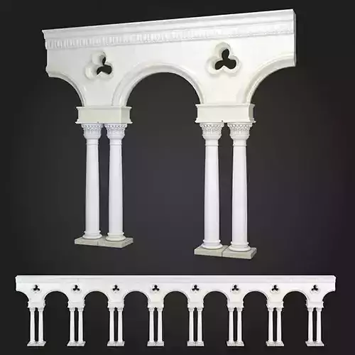 Arcade set of columns and arches 3D model