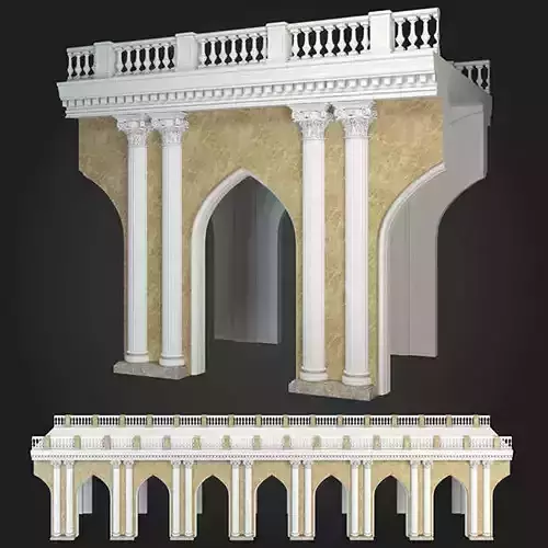 Arcade bridge with columns and arches