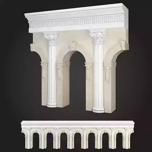 Arcade arches and columns 3D model