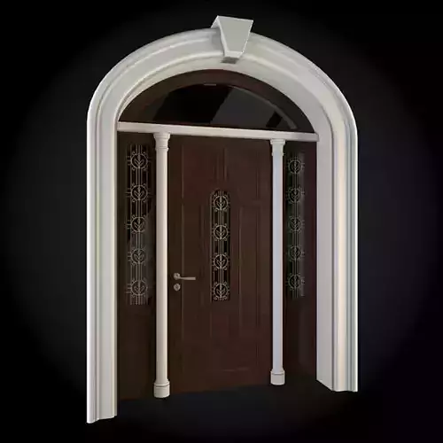 Door wooden with arched window
