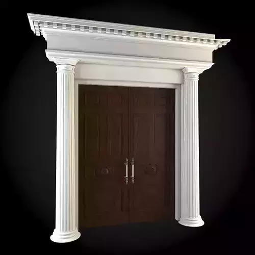 Door wooden with columns