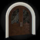 Door wooden with ornate design 3D model_1