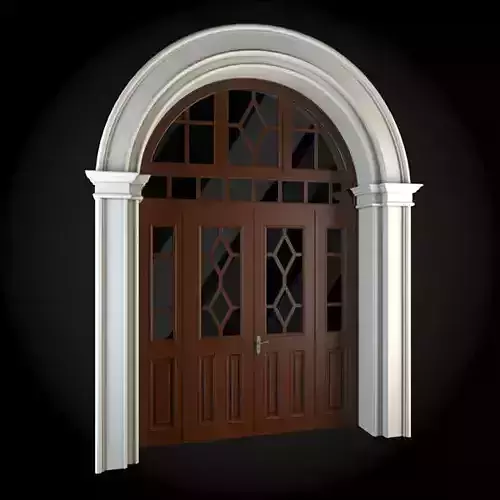 Door wooden with arched windows