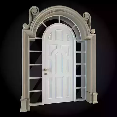Door with arched window