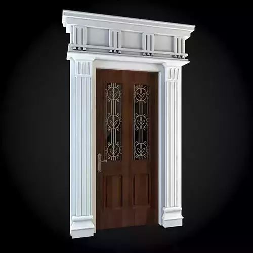 Door wooden with decorative columns