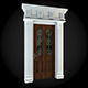 Door wooden with decorative columns 3D model_1