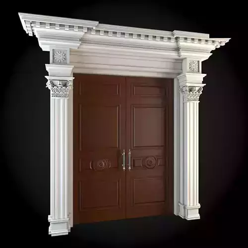 Door wooden with columns