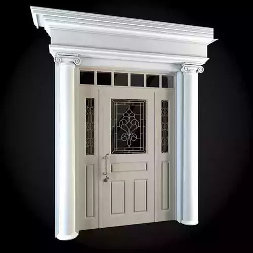 Door with columns and glass