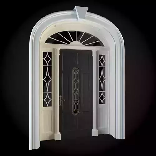 Door with arched window