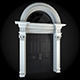 Door with arches and columns 3D model_1