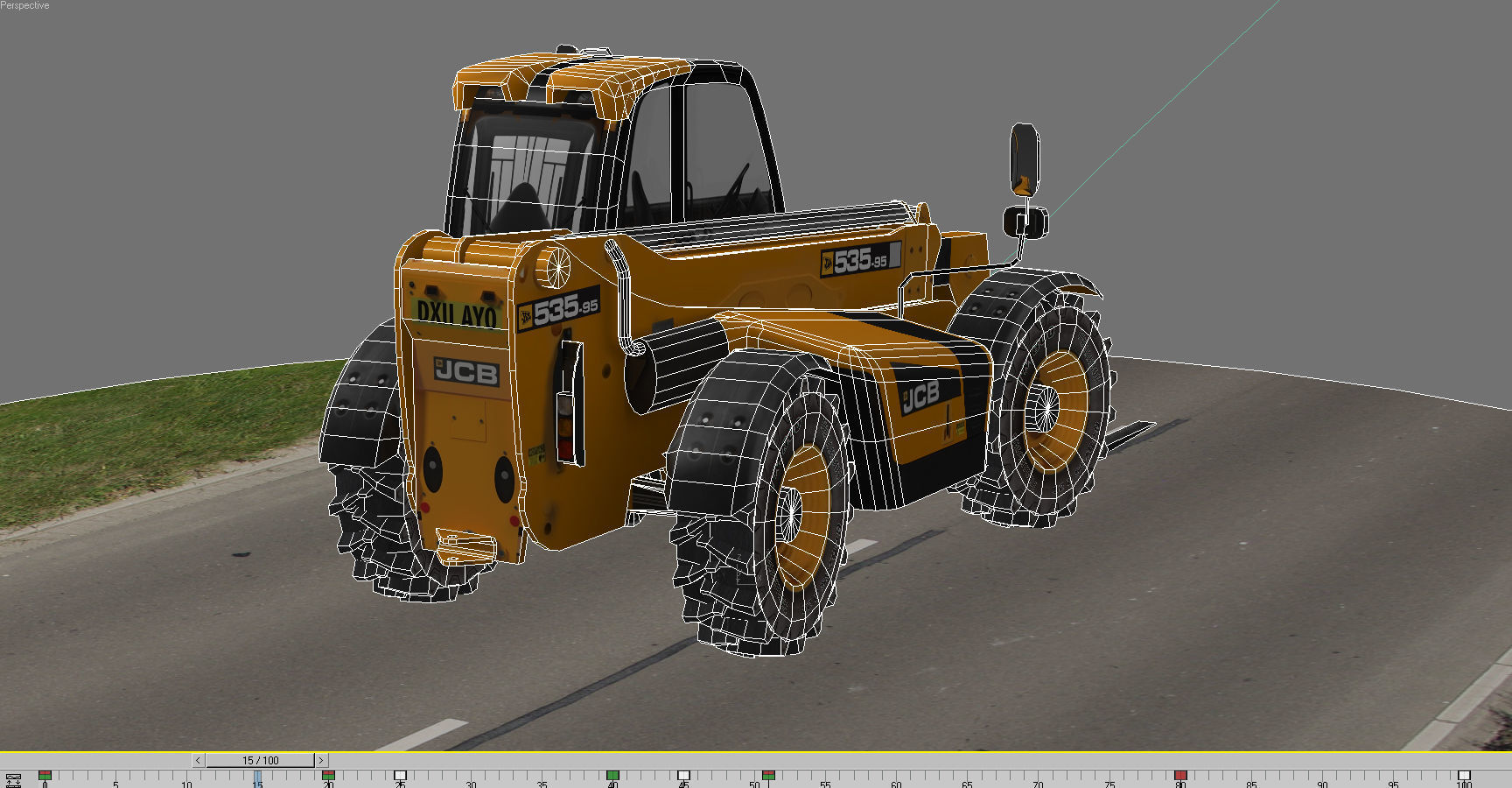 Telescopic Handler Forklift JCB 535 95 Low-poly 3D model_14