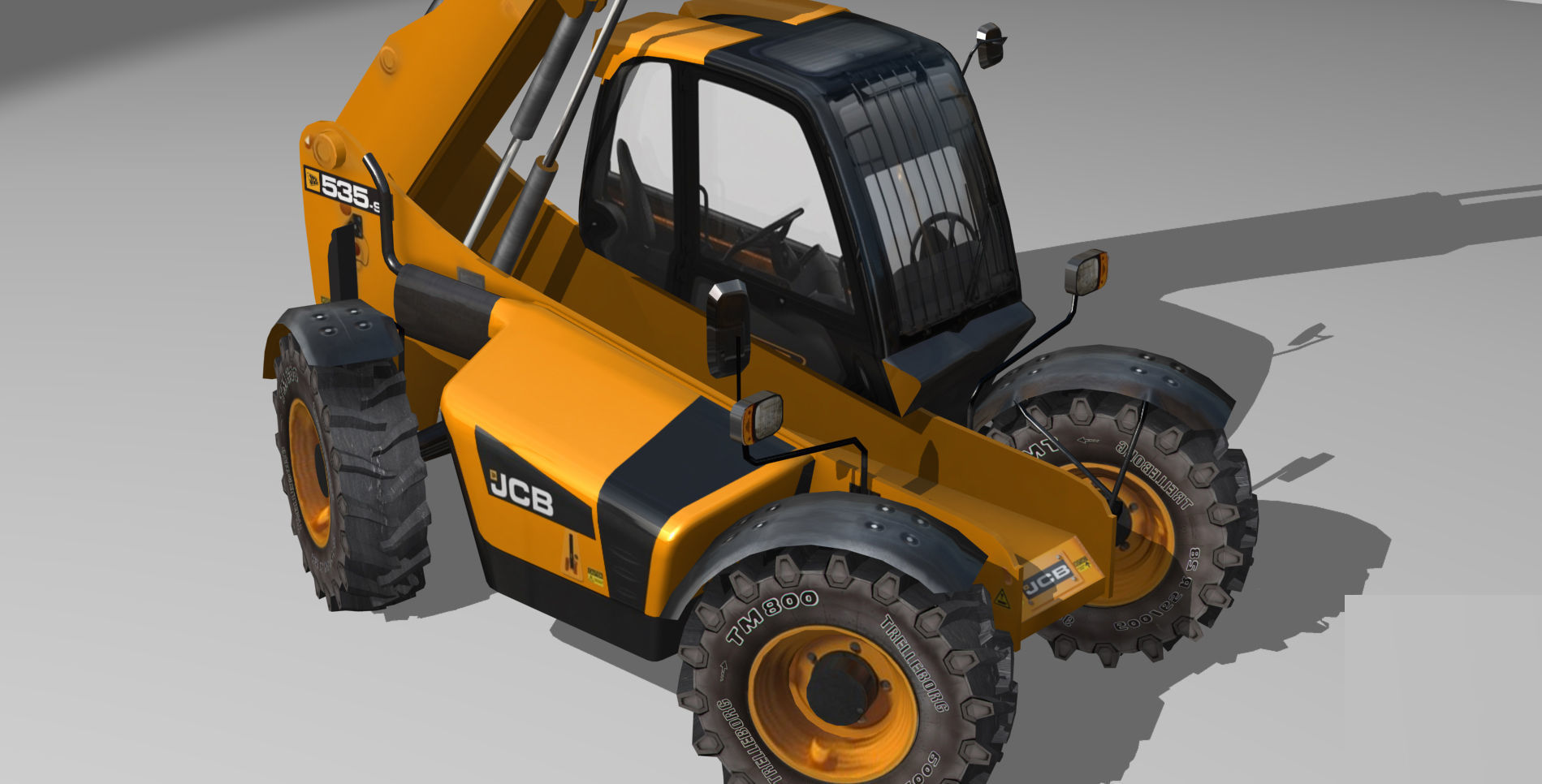Telescopic Handler Forklift JCB 535 95 Low-poly 3D model_4