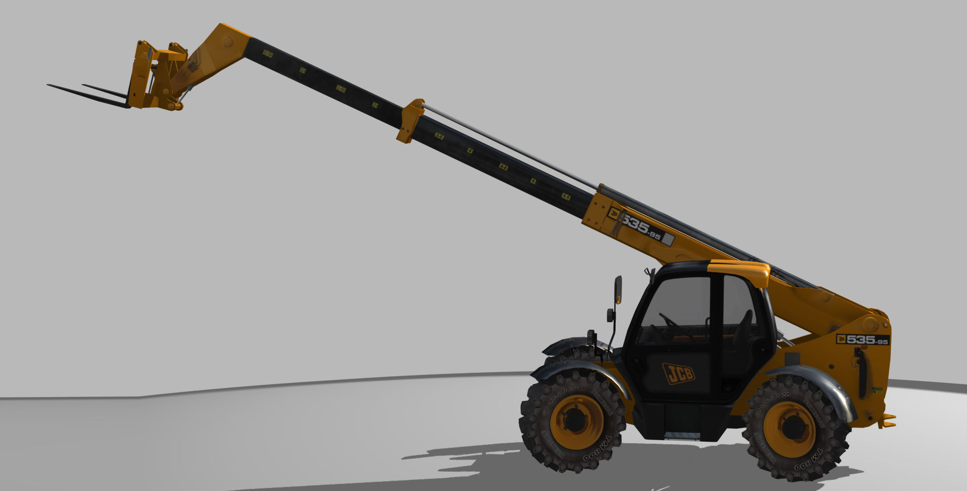Telescopic Handler Forklift JCB 535 95 Low-poly 3D model_7