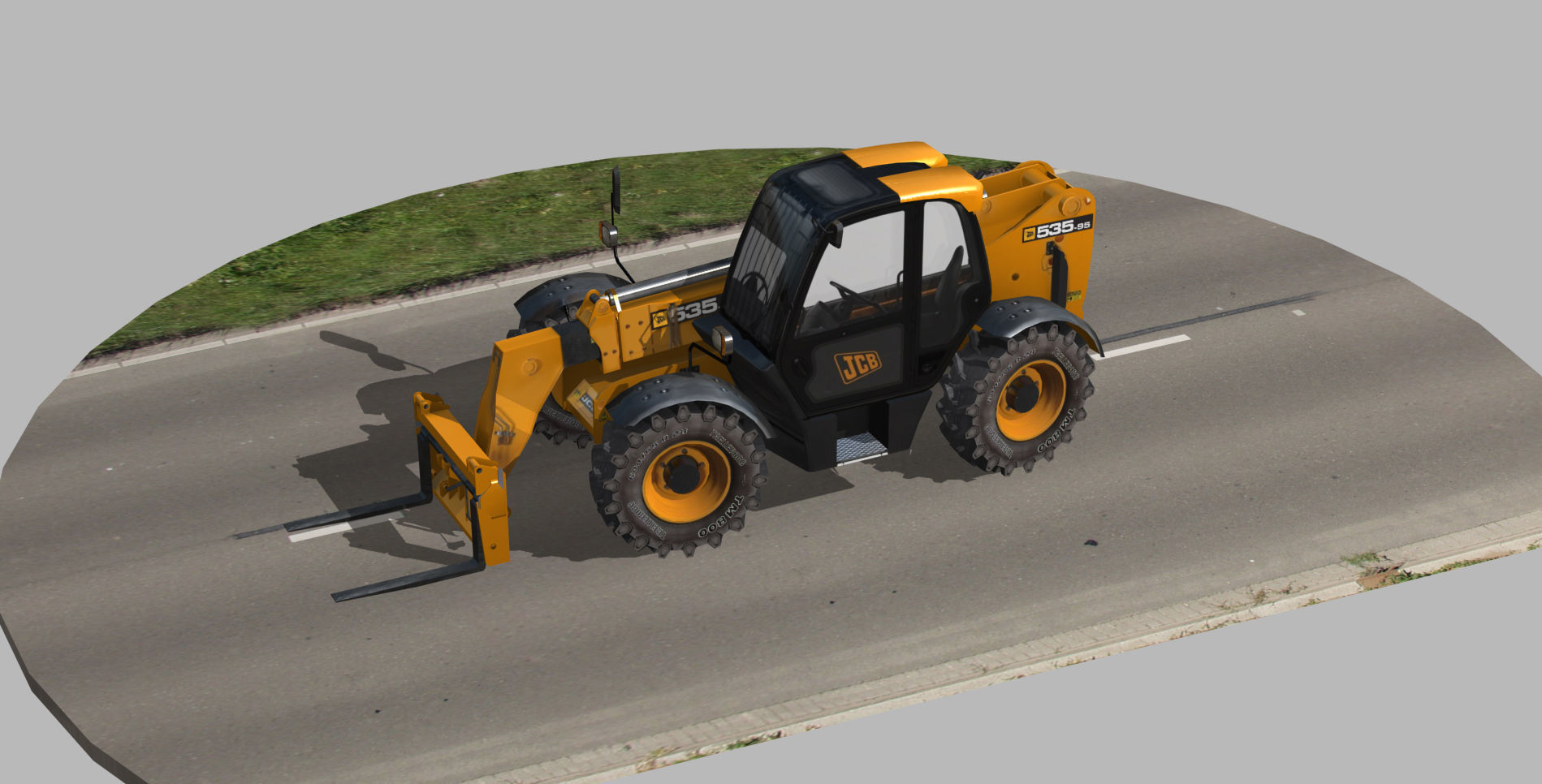 Telescopic Handler Forklift JCB 535 95 Low-poly 3D model_1