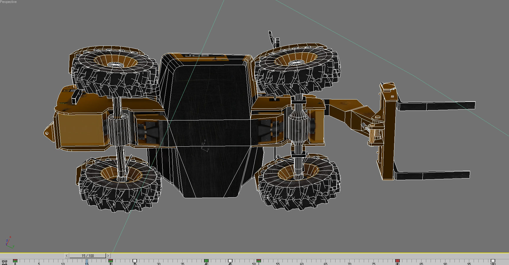 Telescopic Handler Forklift JCB 535 95 Low-poly 3D model_13