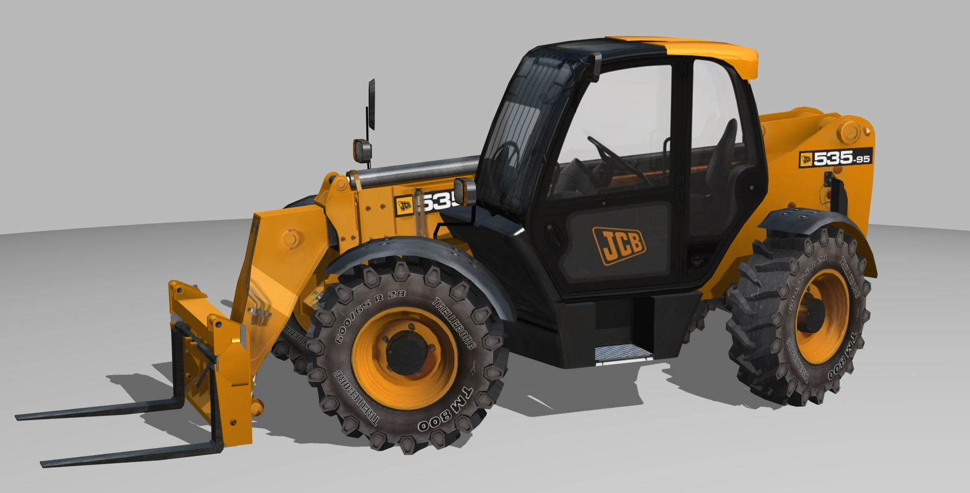 Telescopic Handler Forklift JCB 535 95 Low-poly 3D model_2