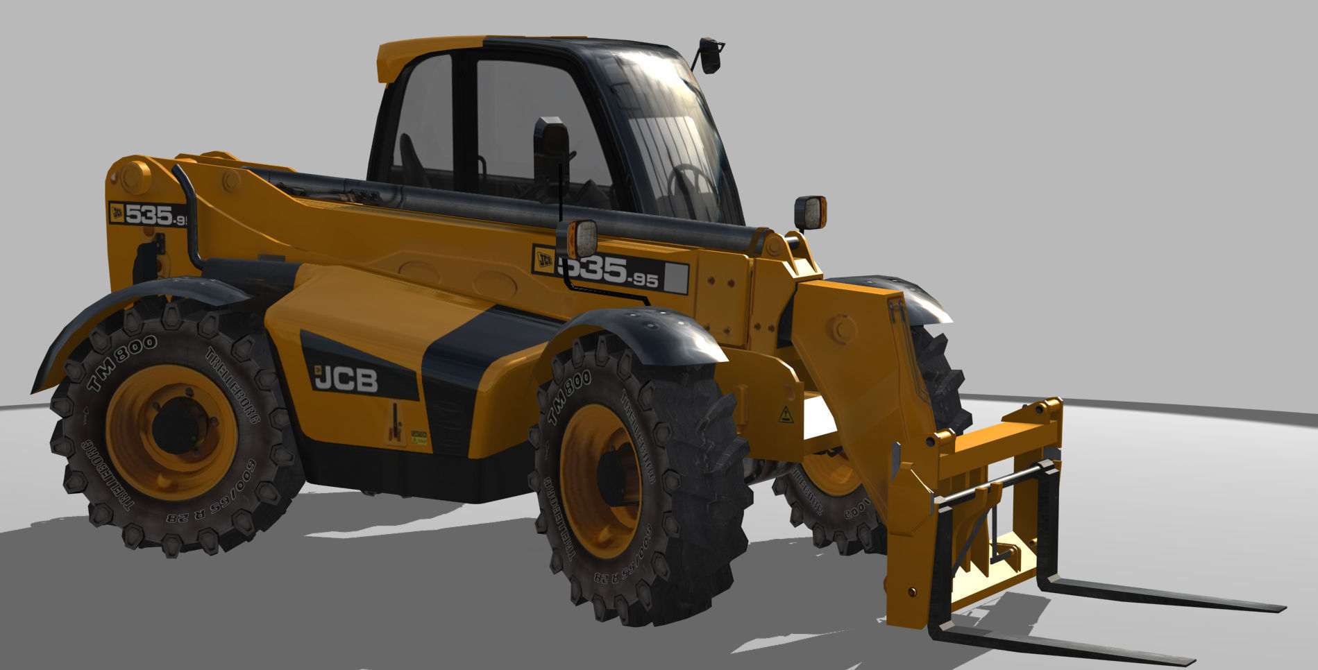 Telescopic Handler Forklift JCB 535 95 Low-poly 3D model_9
