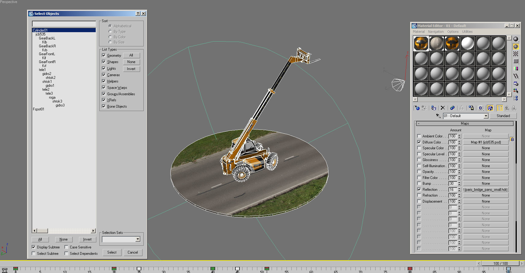 Telescopic Handler Forklift JCB 535 95 Low-poly 3D model_16