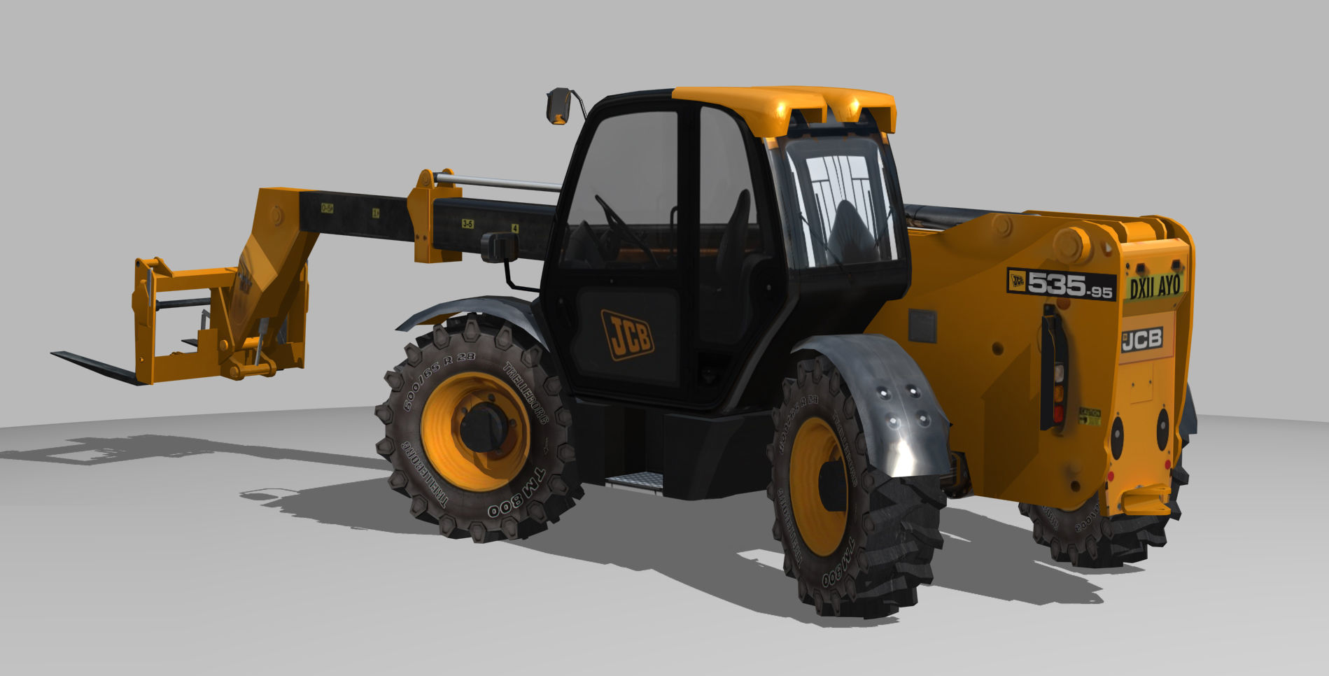 Telescopic Handler Forklift JCB 535 95 Low-poly 3D model_6