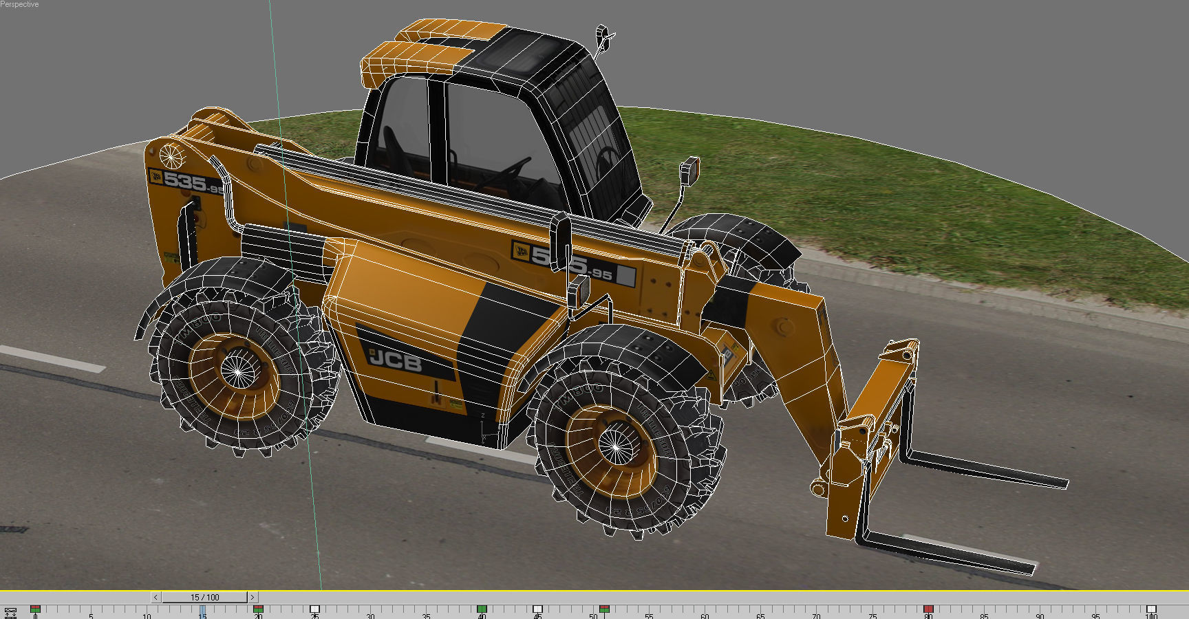 Telescopic Handler Forklift JCB 535 95 Low-poly 3D model_15