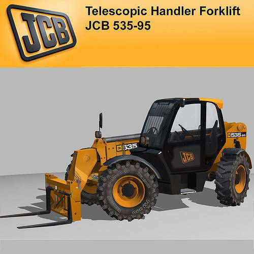Telescopic Handler Forklift JCB 535 95 Low-poly 3D model