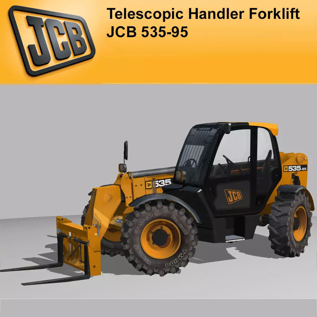 Telescopic Handler Forklift JCB 535 95 Low-poly 3D model_0