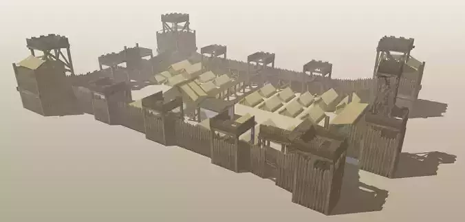 roman fort 3D model roman fort 3D model