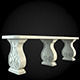 Bench marble table with columns 3D model_1