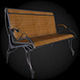 Bench wooden 3D model_1