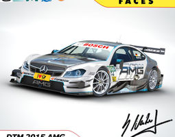 Mercedes Benz AMG C63 DTM  - Racedriver Maximilian Goetz 3D Model