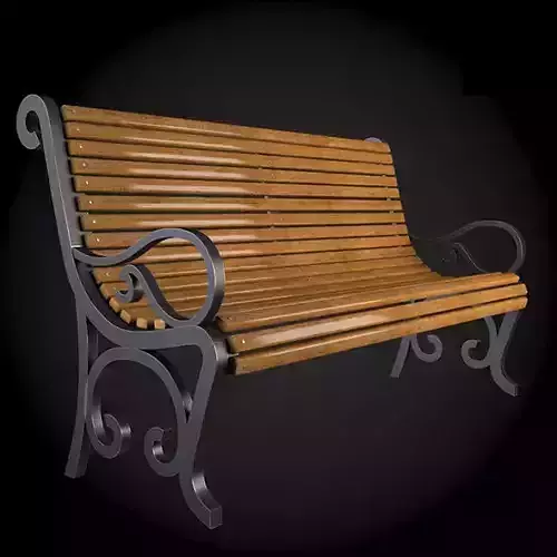 Bench wooden park 3D model