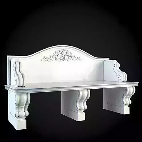 Bench with ornate carvings 3D model