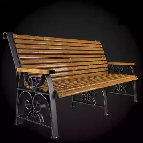 Bench wooden park 3D model