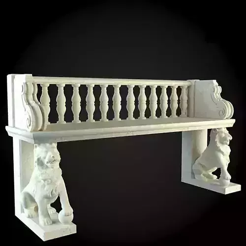 Bench stone with lions