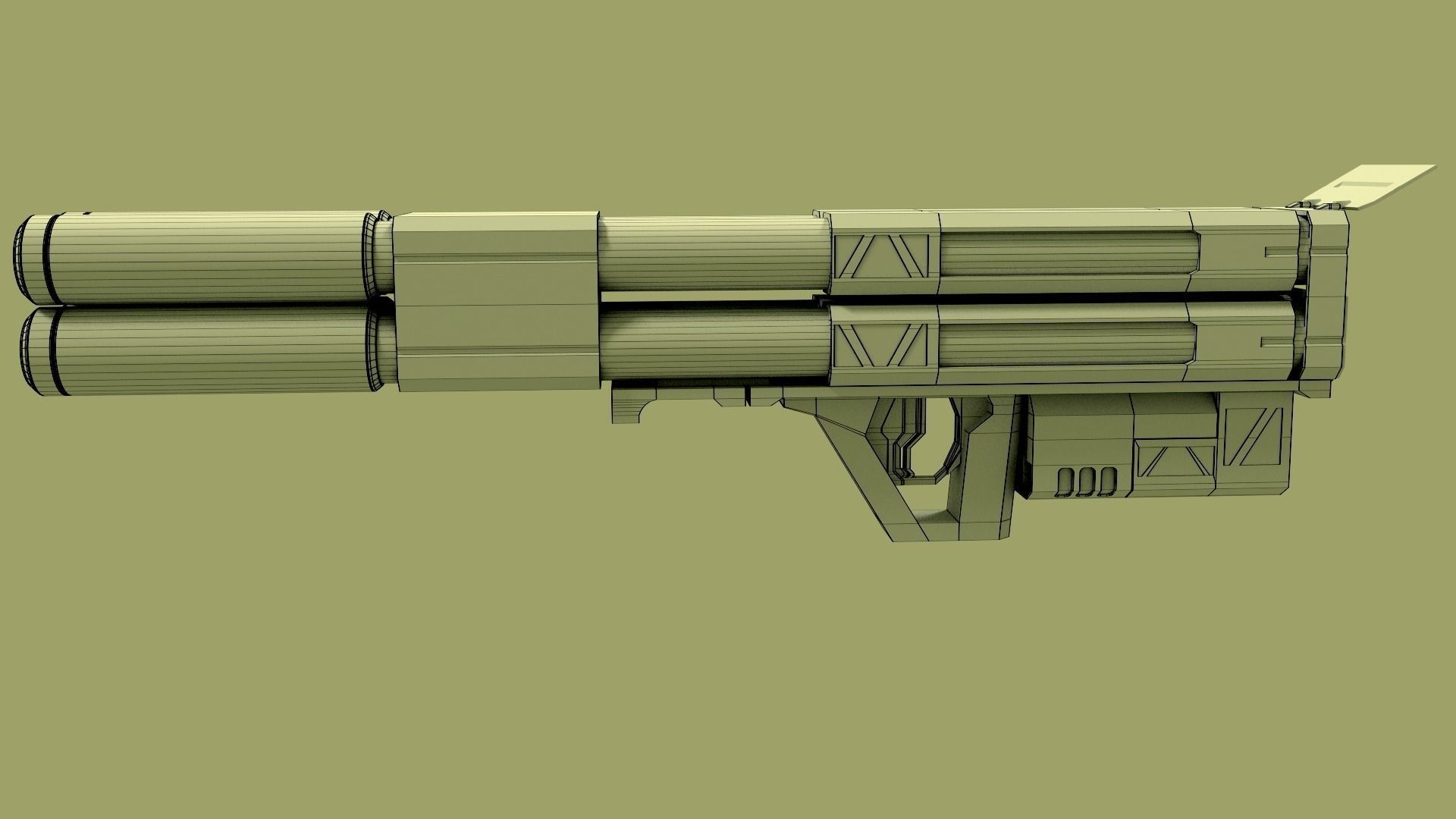sci fi rocket launcher 3D model_2