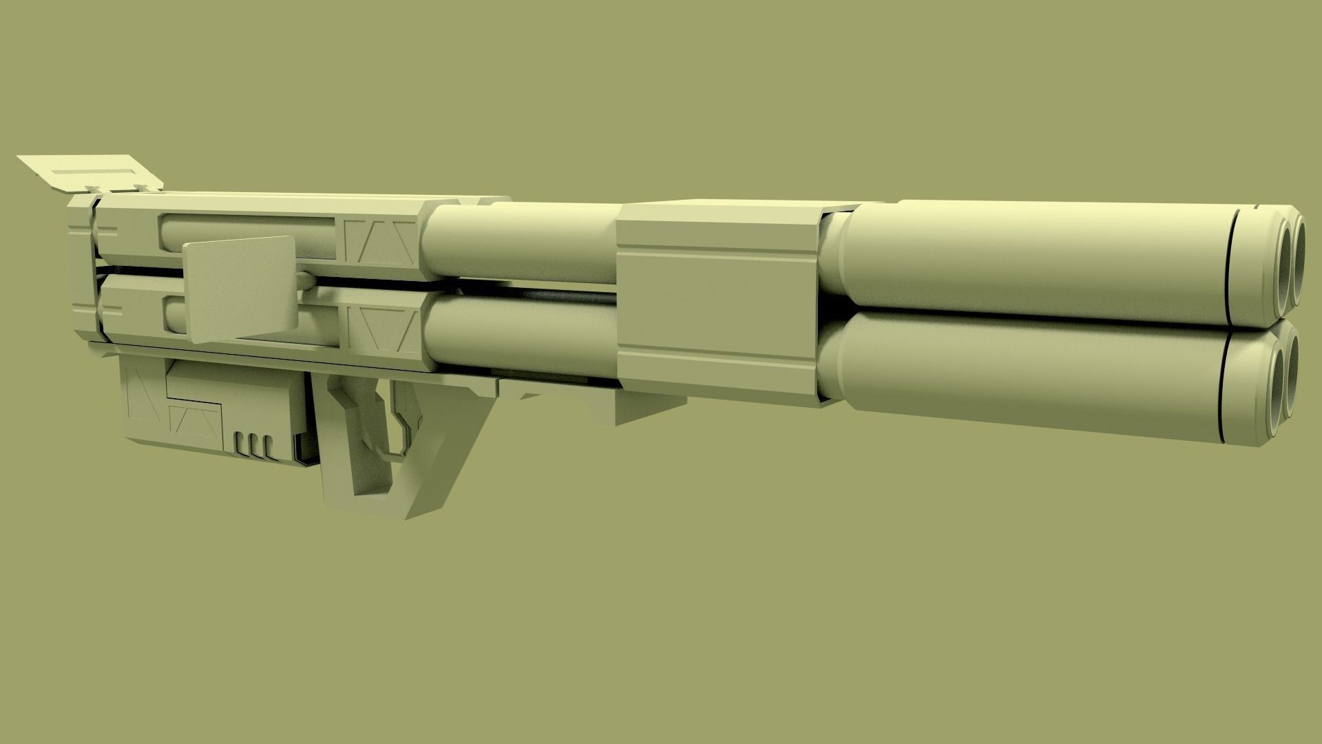 sci fi rocket launcher 3D model_7