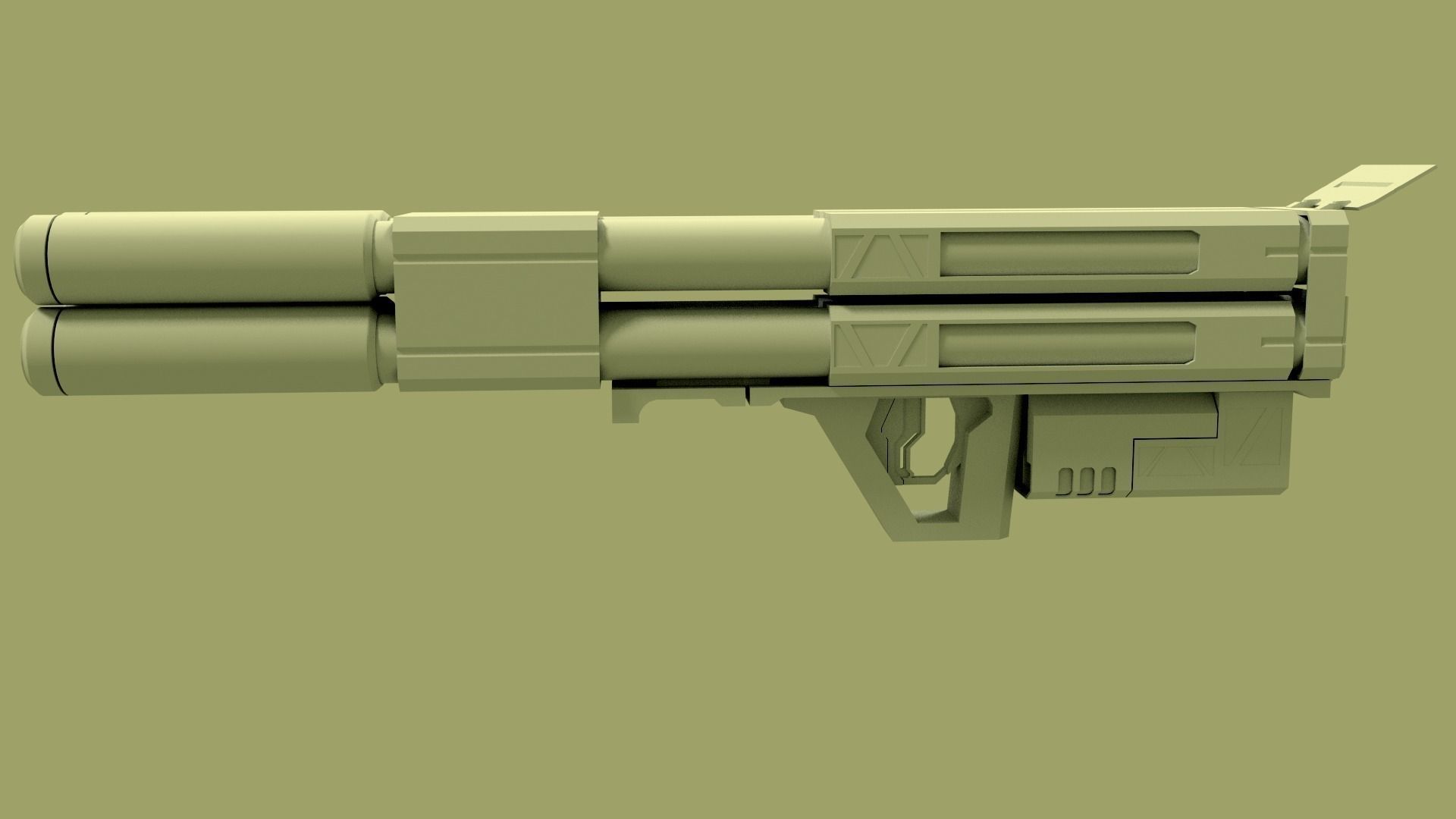 sci fi rocket launcher 3D model_1