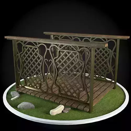 Bridge table with grass