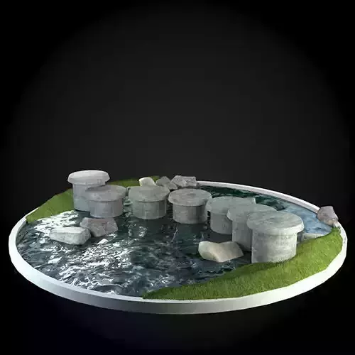 Bridge stone over pond