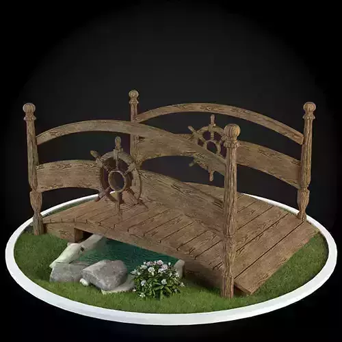 Bridge wooden in garden