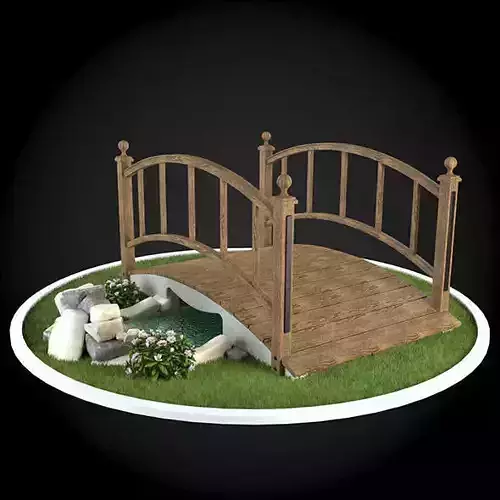 Bridge wooden in garden