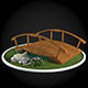Bridge wooden in garden 3D model_1