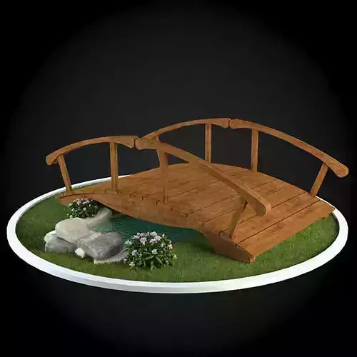 Bridge wooden in garden