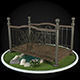Bridge dog bed with grass in middle 3D model_1