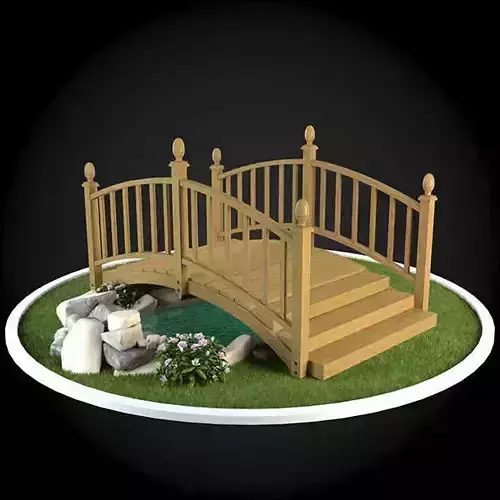 Bridge wooden in garden